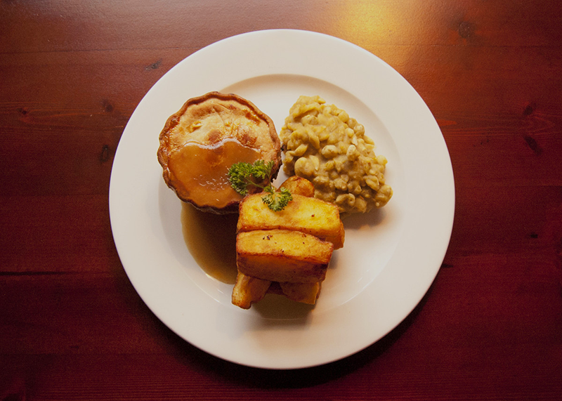 The Boadfield Sheffield pies, chips and mushy peas