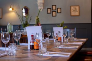 Laid up table ready for parties and celebrations at the broadfield