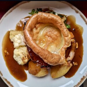 Sunday roast plated up at The Broadfield Ale House Sheffield